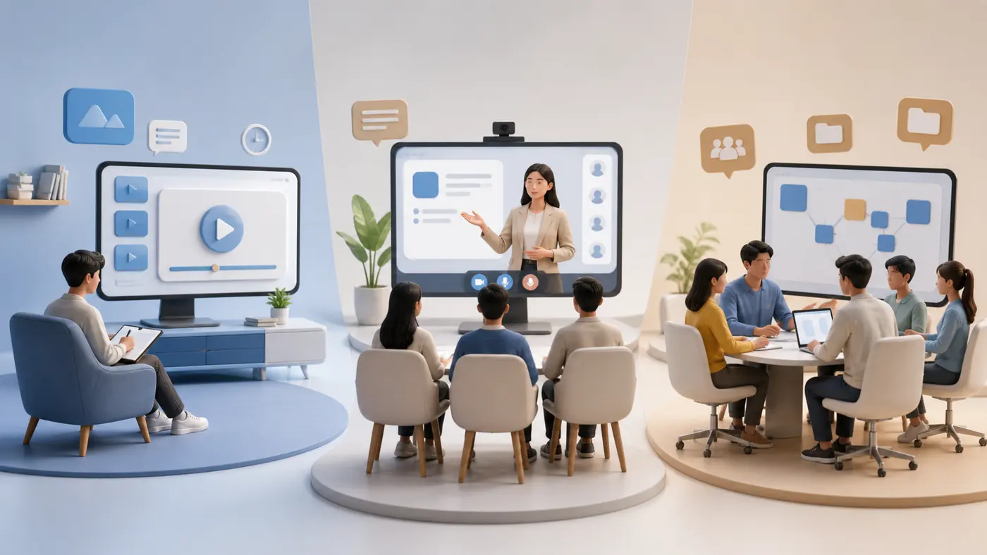 So sánh định dạng học online và người hướng dẫn