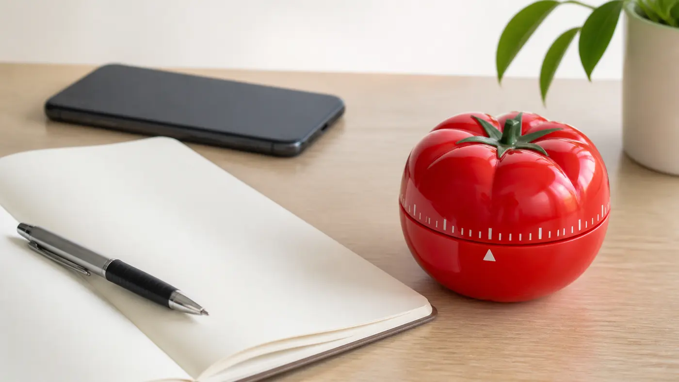 Phiên tập trung Pomodoro 25 phút và nghỉ 5 phút